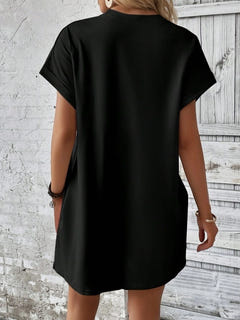 Relaxed batwing T-shirt dress from the back
