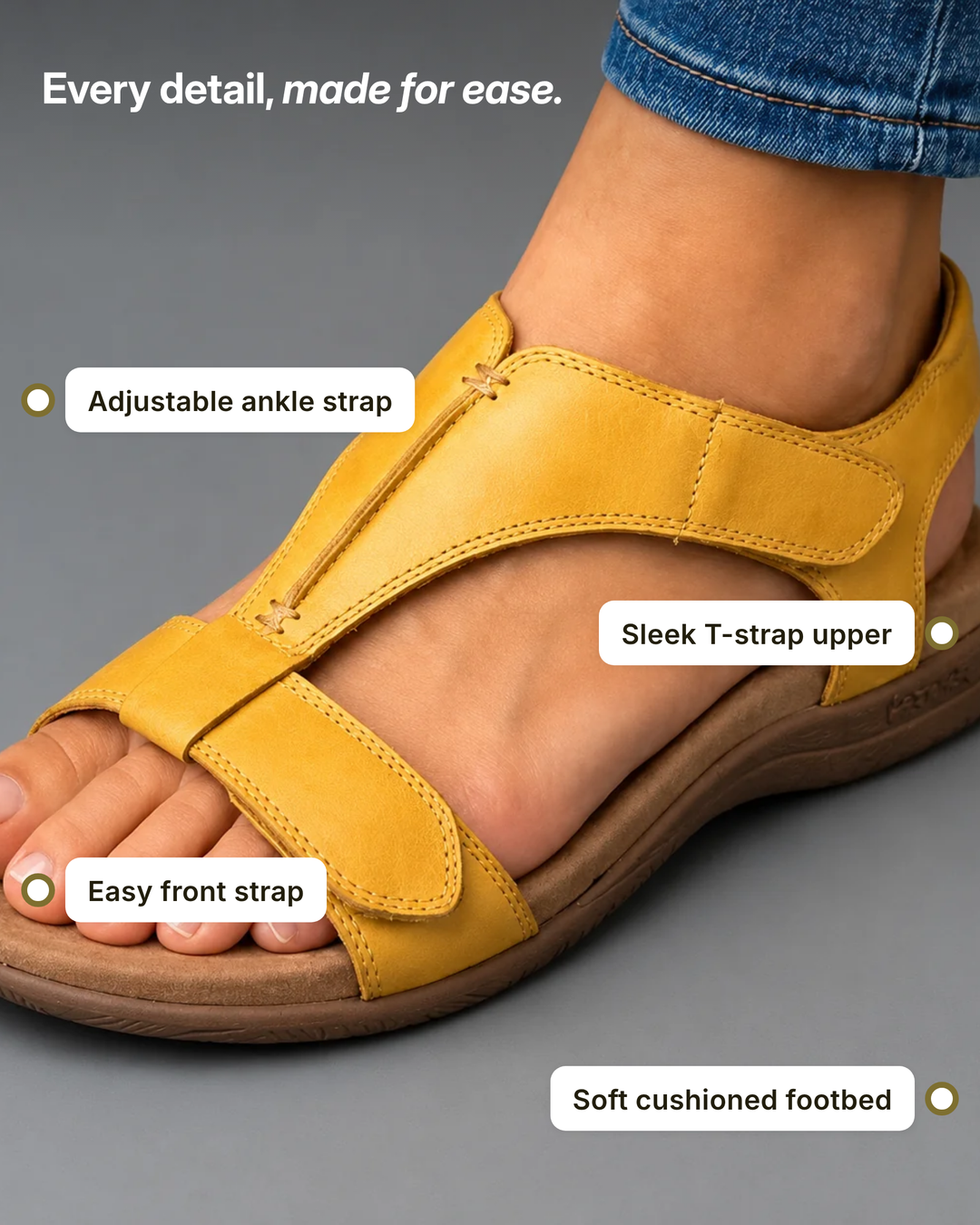 Cleta | Ergonomic Comfort Sandals details