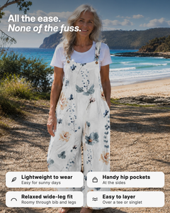 Clover | Daisy Print Wide-Leg Dungarees benefits