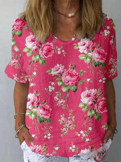 Odette | Floral Linen-Cotton Relaxed Shirt