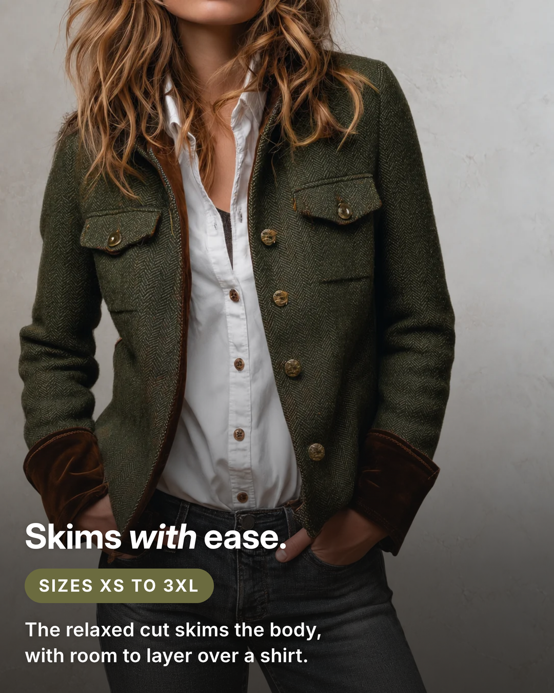 Dallas | Heritage Herringbone Jacket fit and sizes