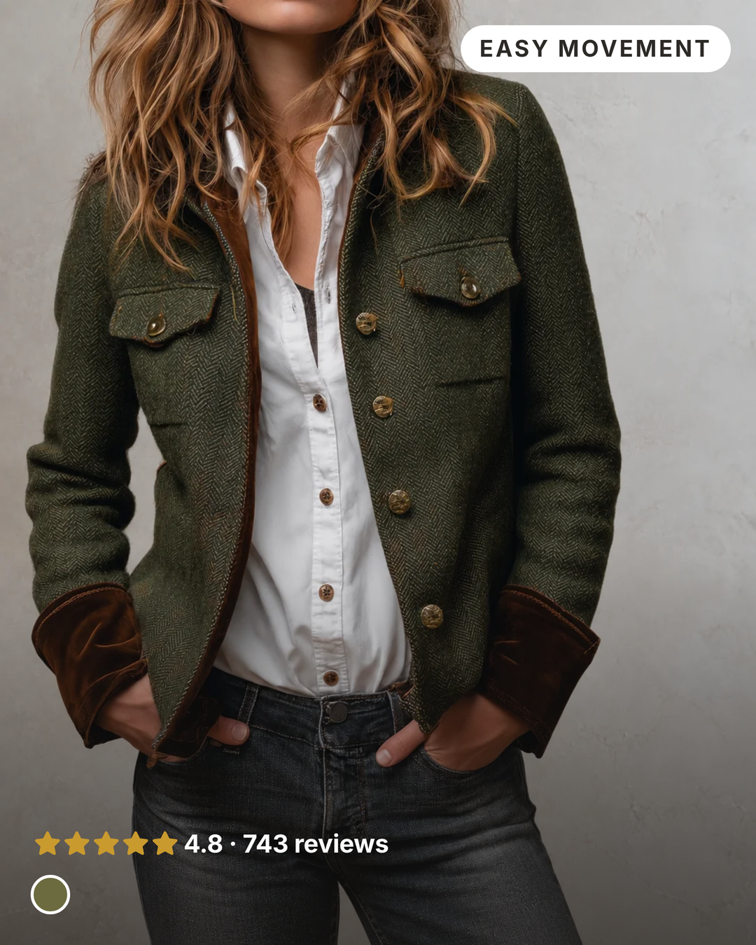 Dallas | Heritage Herringbone Jacket in olive