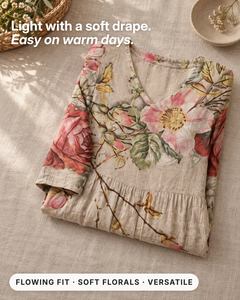 Delaney | Floral Summer Dress fabric close-up