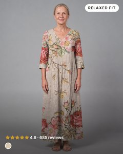Delaney | Floral Summer Dress in beige