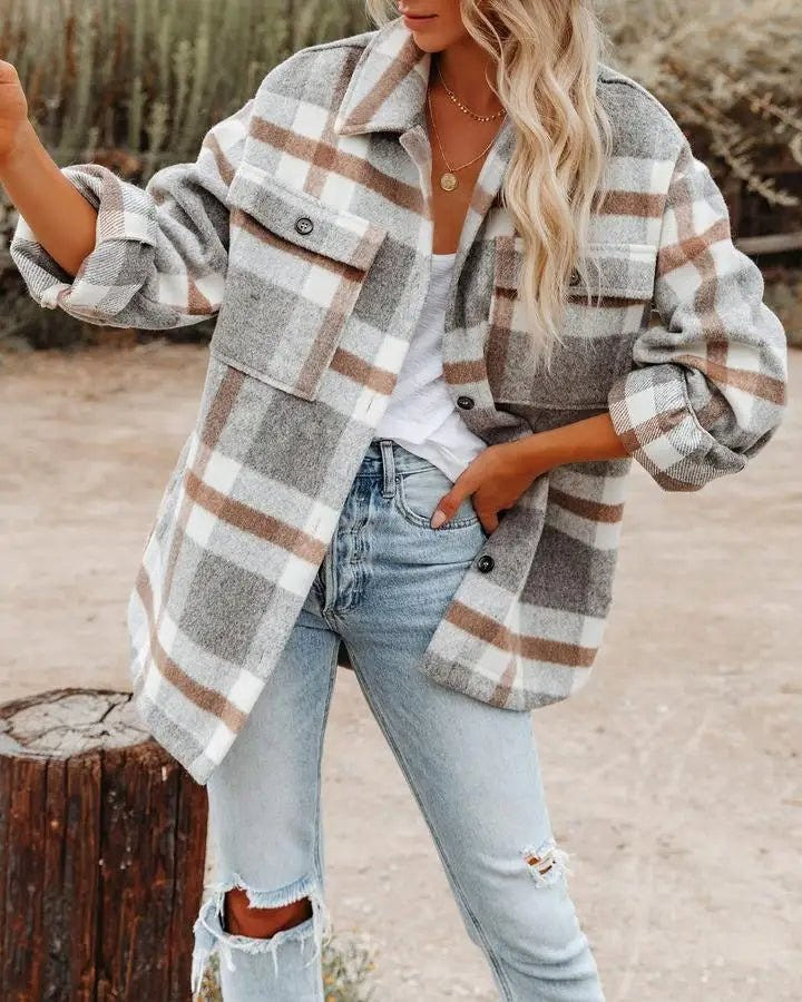 Pippa | Elegant Plaid Shirt