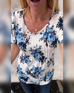 Valerie | Floral Pleated Tee