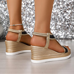 Vina | Mesh Wedge Sandals
