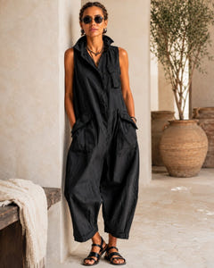 Marlo | Utility Pocket Linen Jumpsuit
