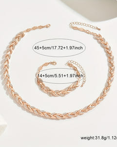 Neve | Rhinestone Fish-Tail Necklace & Bracelet Set