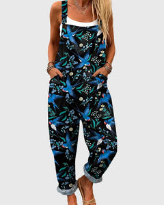 Edwina | Swallow Print Overalls