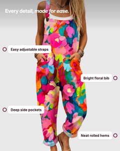 Elisha | Floral Overalls details