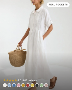 Ellice | Flowing Cotton Shirt Dress in white