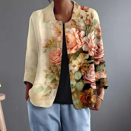 Sanjana | Floral Open-Front Jacket