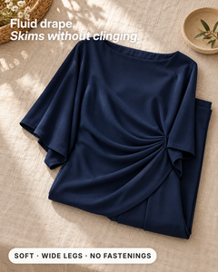 Emlyn | Draped Asymmetric Wide-Leg Set fabric close-up