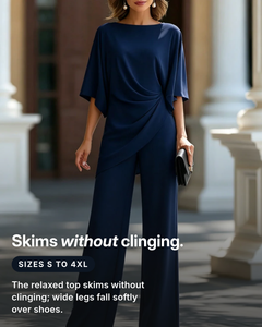 Emlyn | Draped Asymmetric Wide-Leg Set fit and sizes