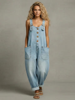 Relaxed Utility Jumpsuit in sky blue