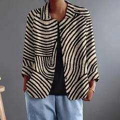 Roxy | Striped Open-Front Blazer