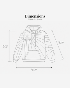 Fabienne | Bohemian Patchwork Hoodie dimensions drawing