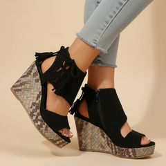Atina | Woven Wedge Boho Sandals