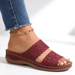 Immy | Floral Cutout Wedge Sandals