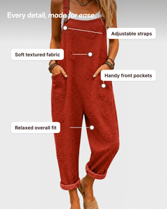 Galina | Comfort Overalls Brick Red details