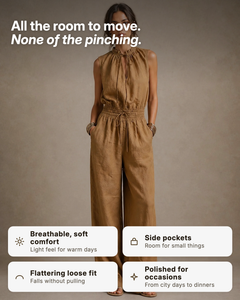 Gilly | Tie-Neck Belted Linen Jumpsuit benefits