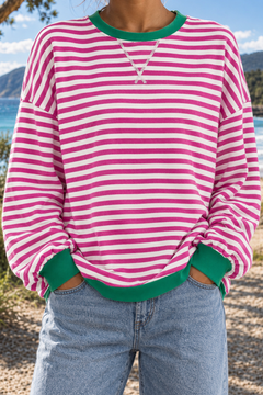 Giselle | Striped Crew Neck Sweatshirt