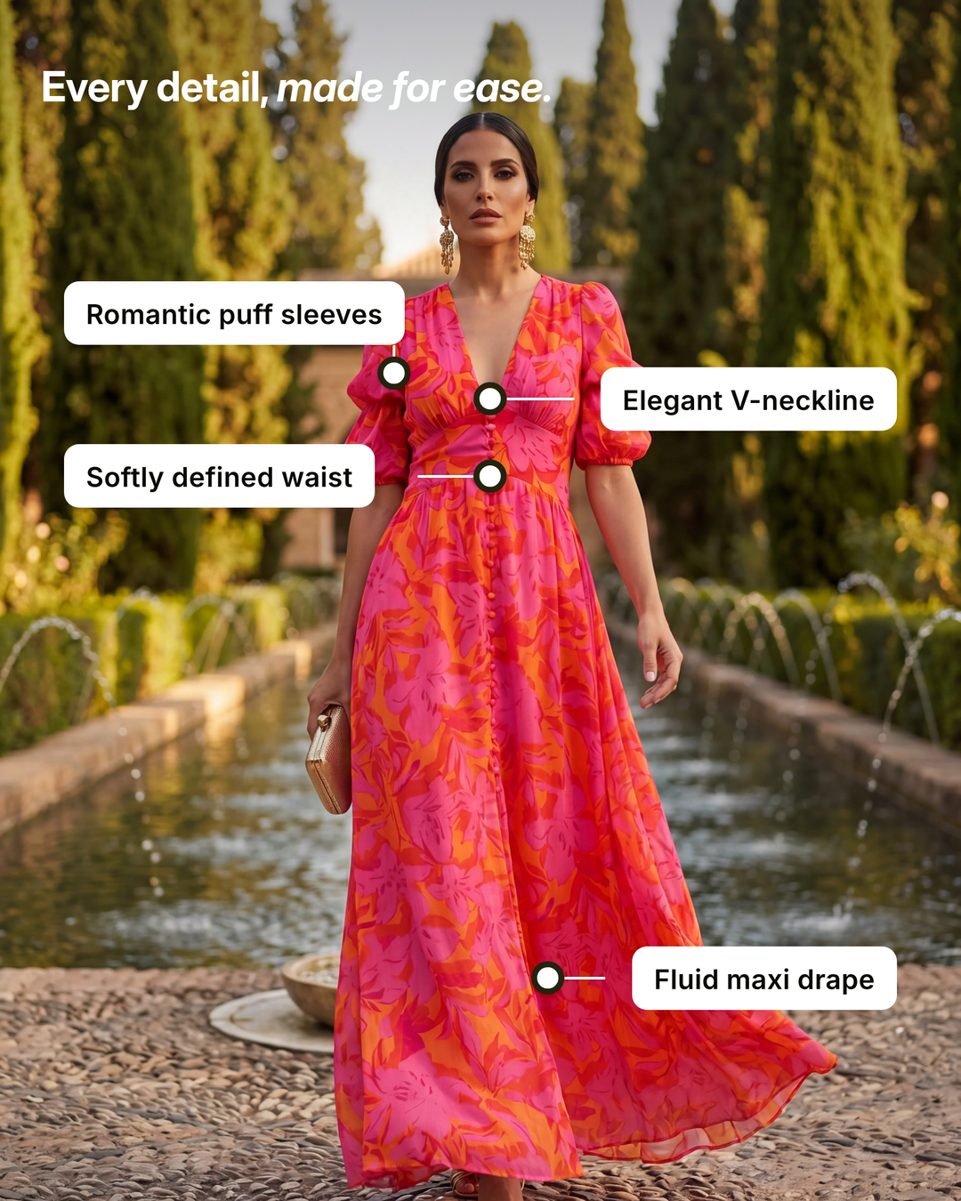 Grainne | V-Neck Maxi Dress details