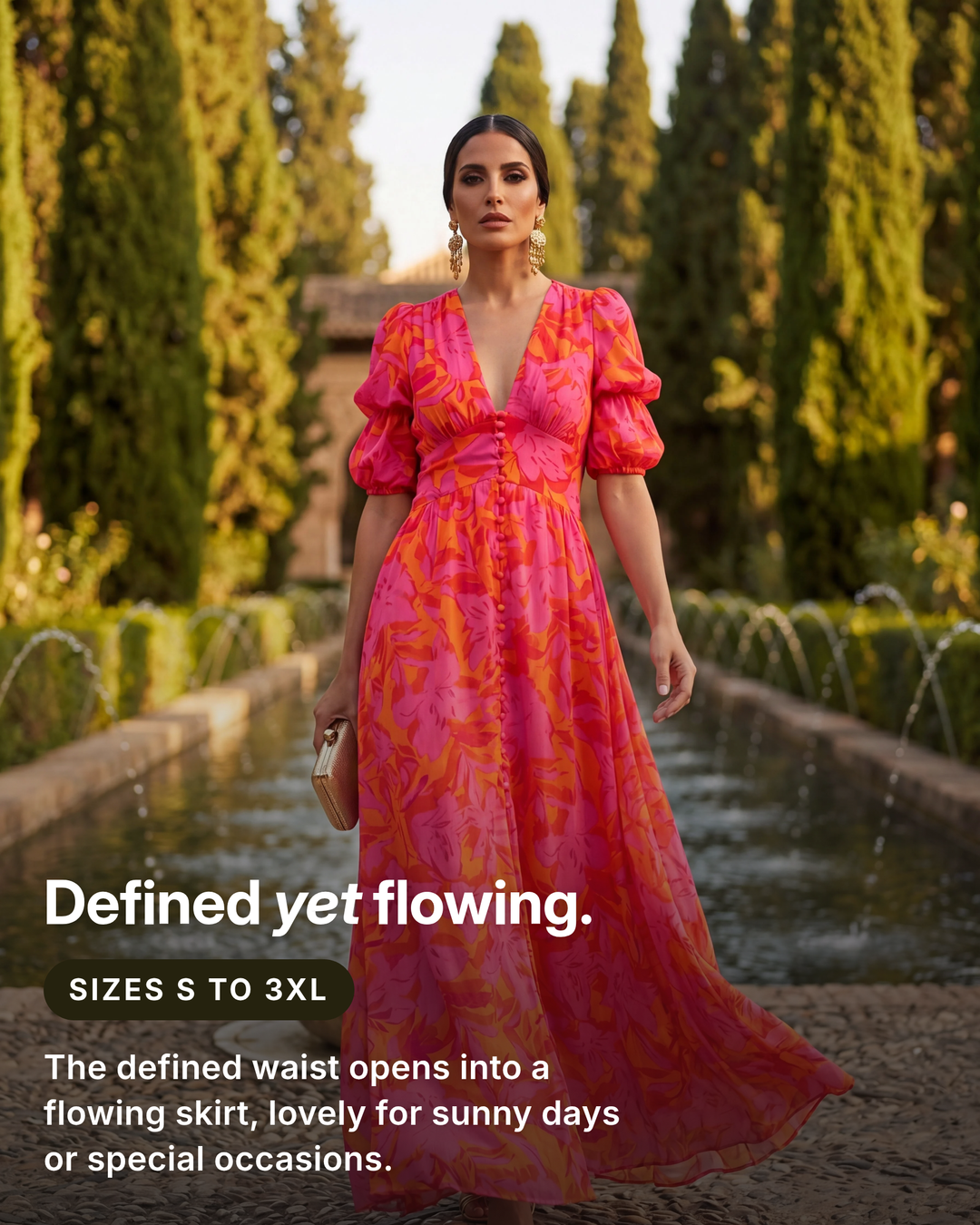Grainne | V-Neck Maxi Dress fit and sizes