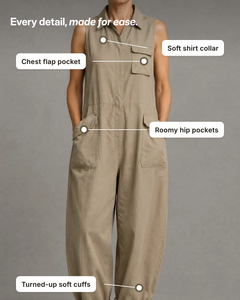 Harlow | Sleeveless Utility Jumpsuit details