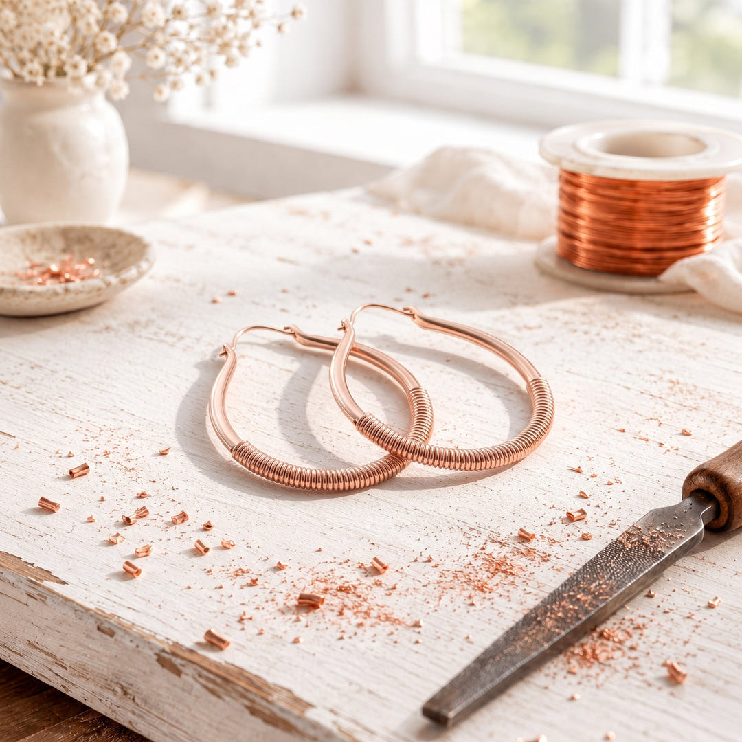 Joyce | Copper Teardrop Earrings