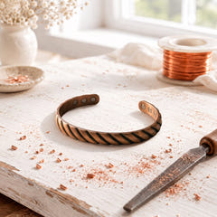 Monika | Ridged Copper Bracelet