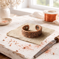 Inez | Hand-Engraved Floral Copper Ring