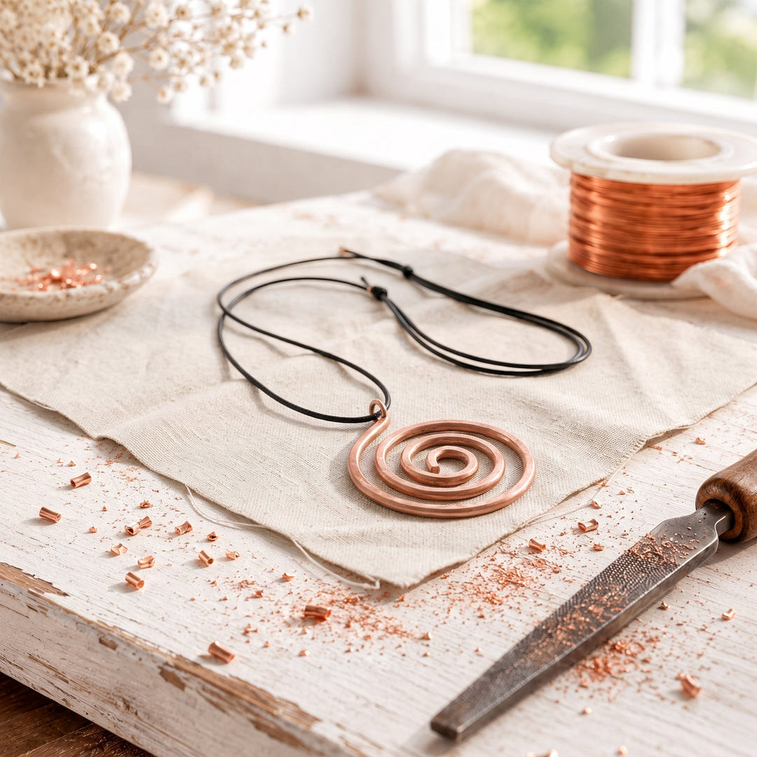 Celina | Copper Whorl Necklace