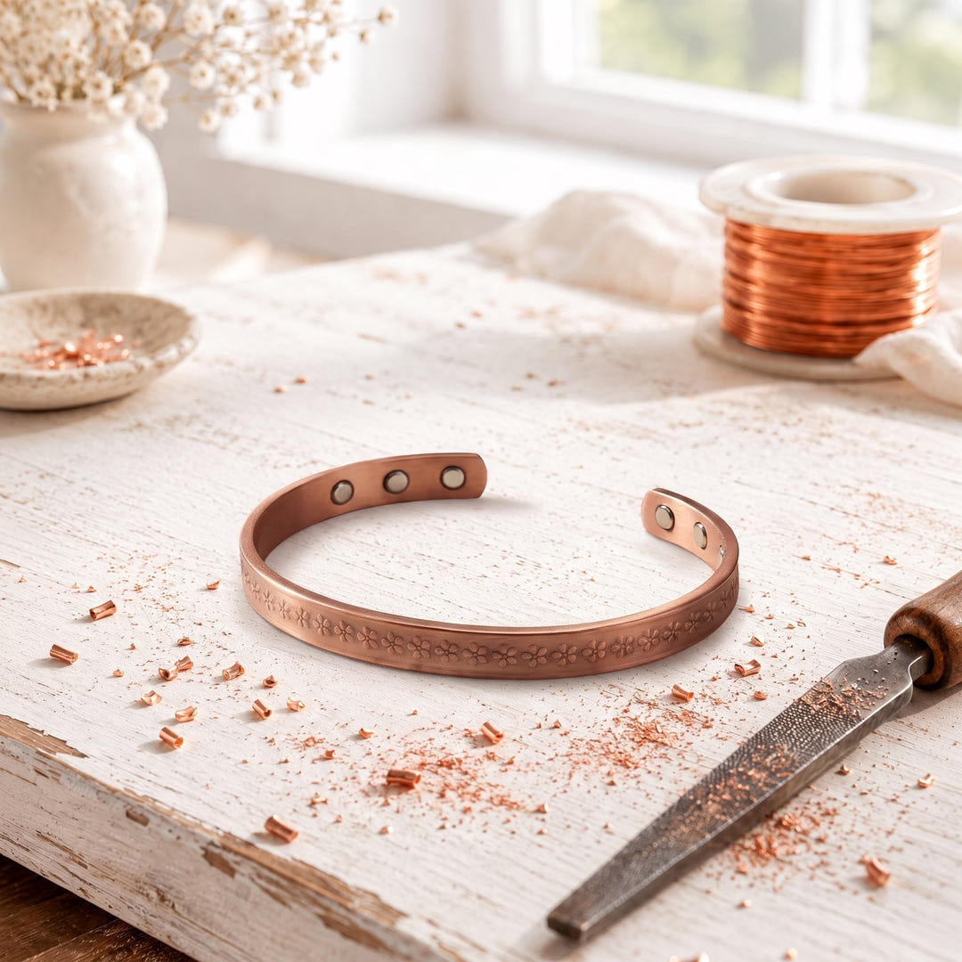 Adeline | Copper Daisy Bracelet