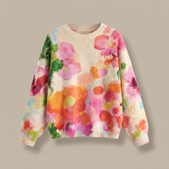 Merla | Tie-Dye Floral Knit Sweater