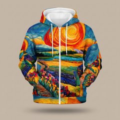 Maria-Grace | Radiant Sunburst Zip Hoodie