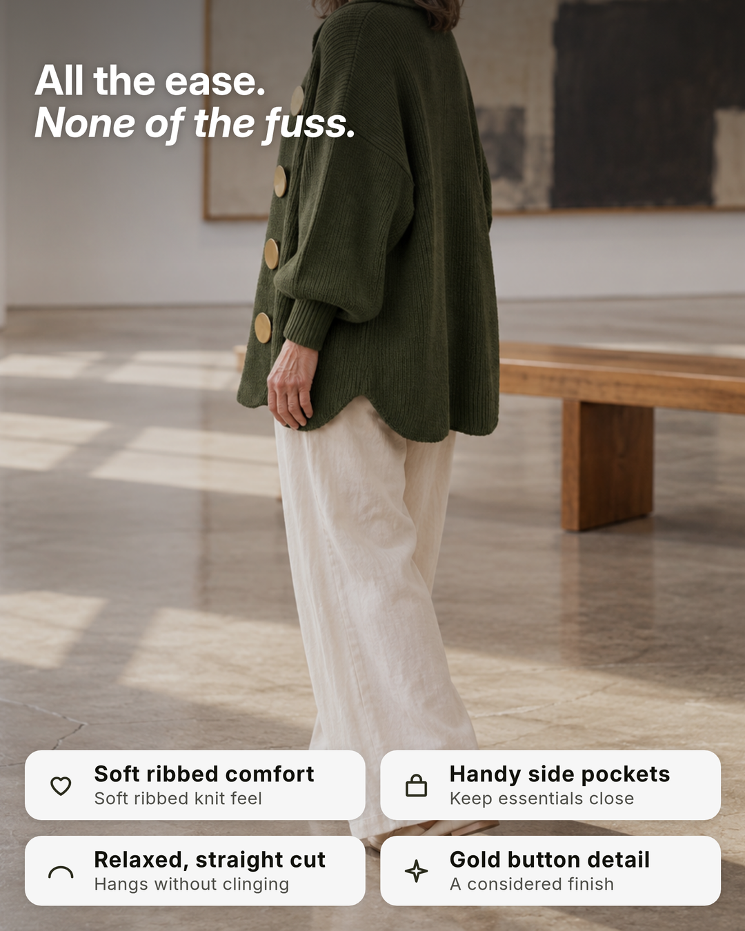 Hortense | Oversized Ribbed Cardigan benefits