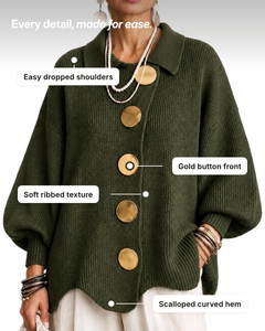 Hortense | Oversized Ribbed Cardigan details