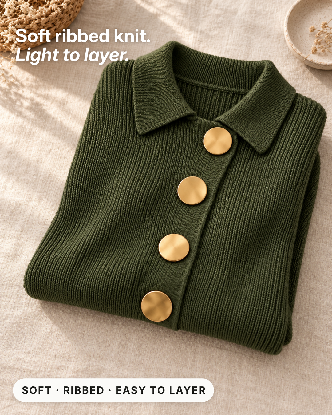 Hortense | Oversized Ribbed Cardigan fabric close-up