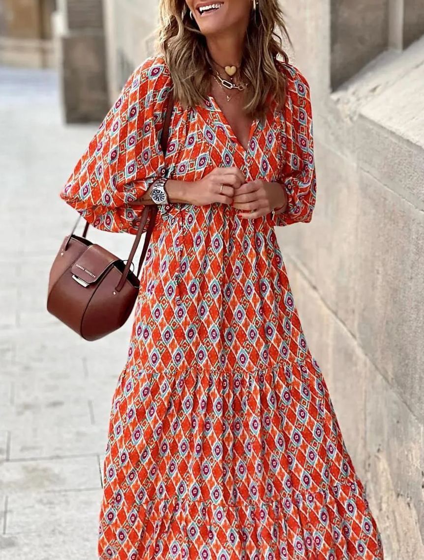 Jan | Boho Puff Maxi Dress