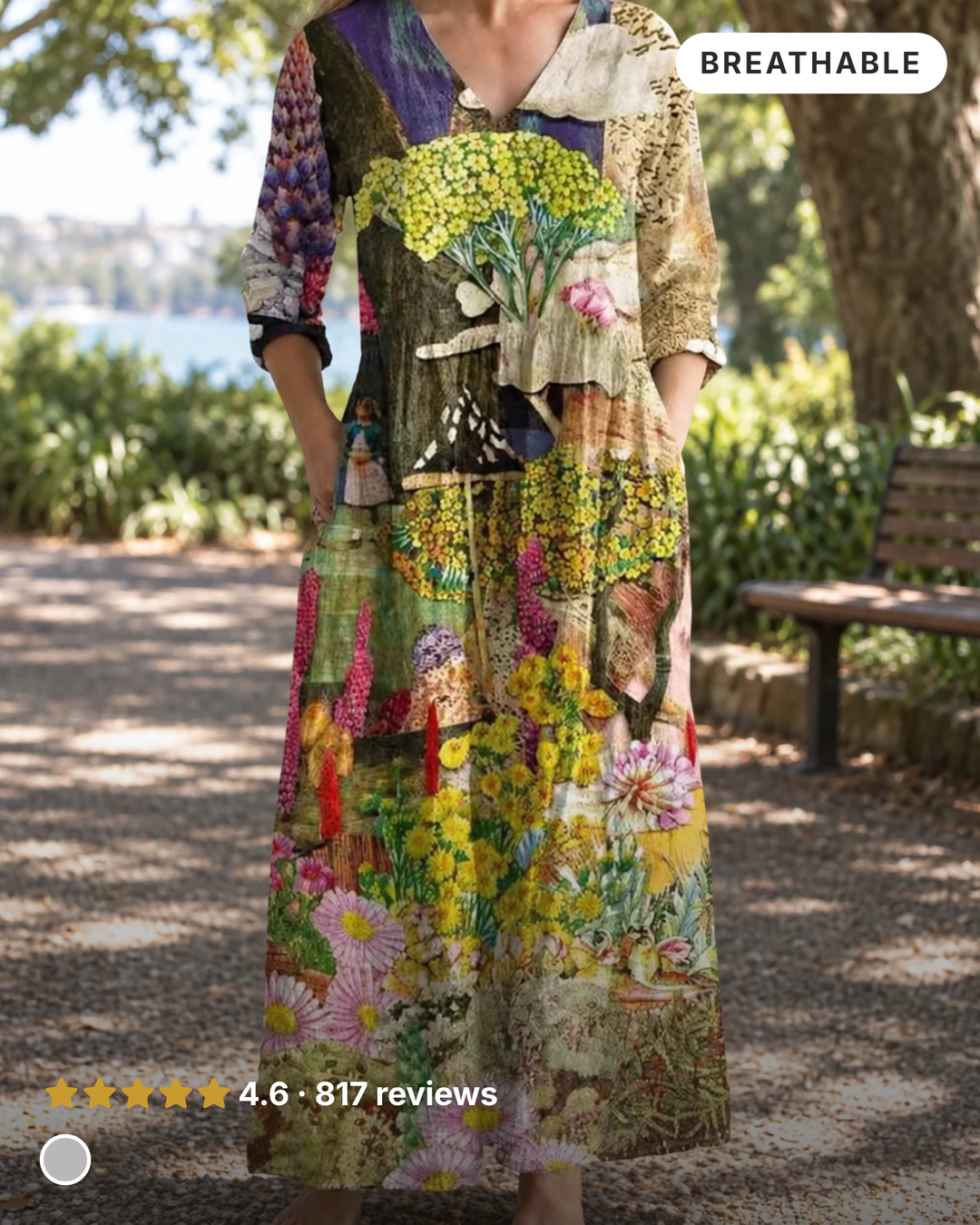 Isla-Rose | Floral Summer Midi Dress in multicolour