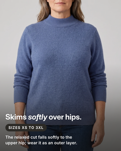 Jenifer | Mock Neck Cashmere Sweater fit and sizes