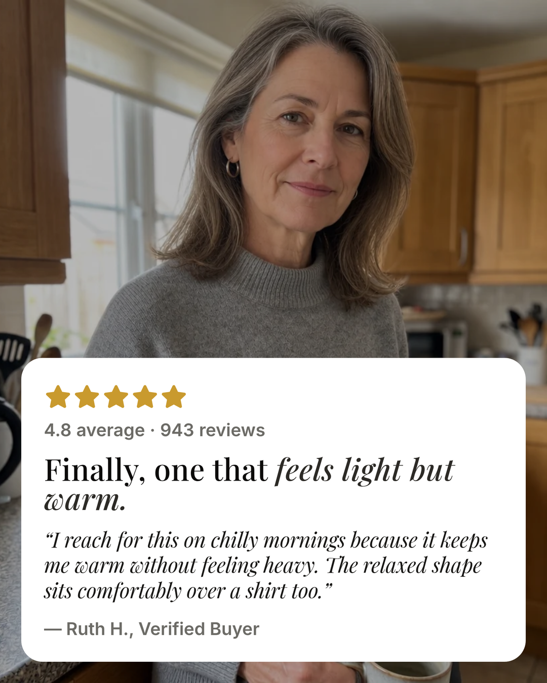 Jenifer | Mock Neck Cashmere Sweater five star customer review