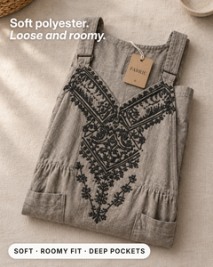 Joni | Boho Halter Dungarees fabric close-up