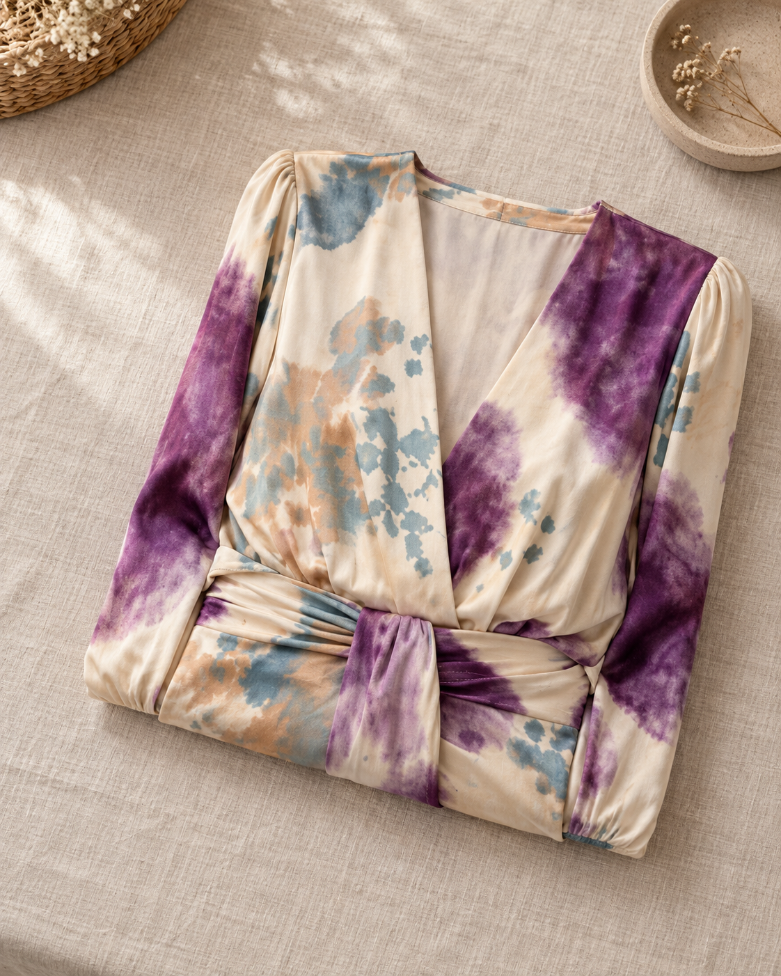 Jorie | Watercolour Satin Midi Dress