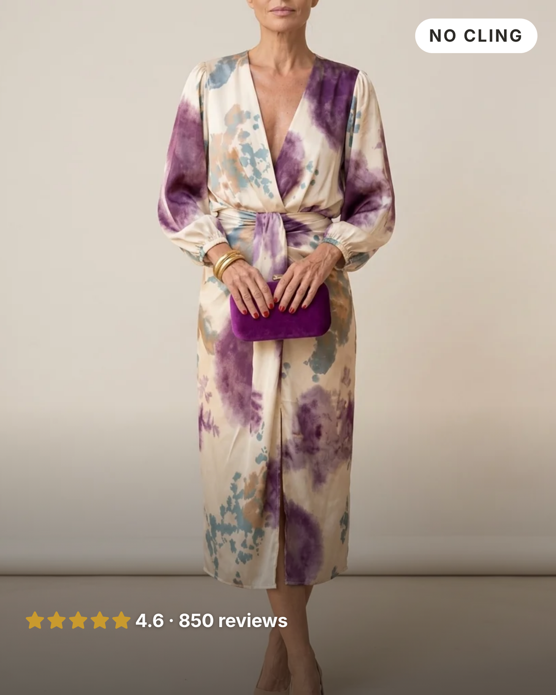 Jorie | Watercolour Satin Midi Dress