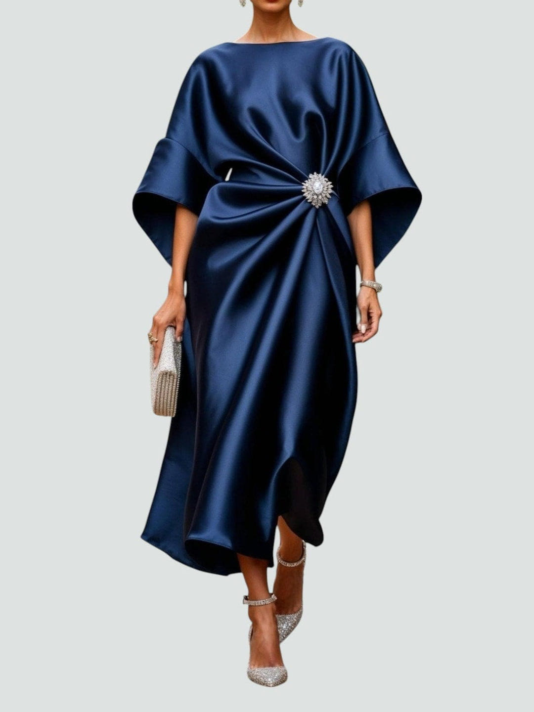Olivia-Grace | Draped Satin Evening Dress