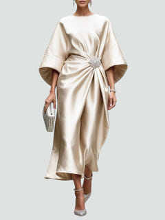 Olivia-Grace | Draped Satin Evening Dress
