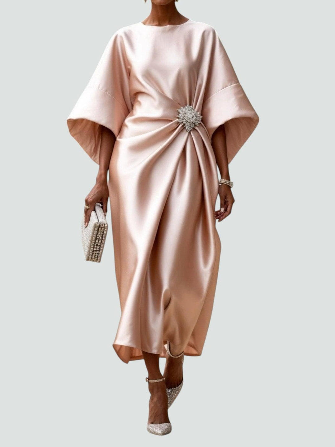Olivia-Grace | Draped Satin Evening Dress